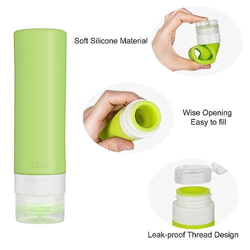 26 Pcs Travel Bottles Set for Toiletries, Silicone Travel Bottles with Clear Toiletry Bag, TSA Approved Squeezable Silicone Travel Accessories for Shampoo Conditioner Lotion Body Wash - Image 4