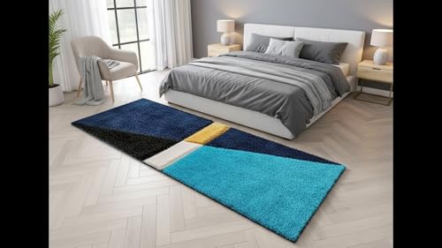 Image of Modern Fluffy Silky Micro Fiber Polyster Carpet /Runner for Bedroom, Study Room, Playing Room, Guest Room ETC 1.5x3 feet-C-15