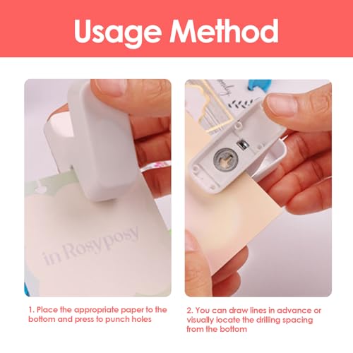 Portable Mini Mushroom Paper Hole Puncher for Disc Binding, Planners, Binders, Journaling, Scrapbooking, Crafts, Card Making