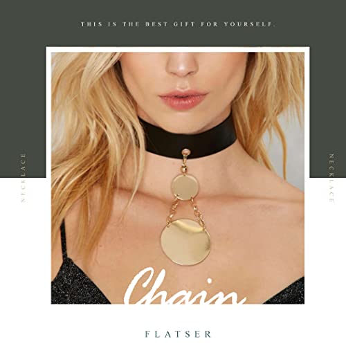 Flatser Boho Chunky Necklaces Silver Coin Collar Choker Tassel Statement Chain Prom Party For Women And Girls #TOP6