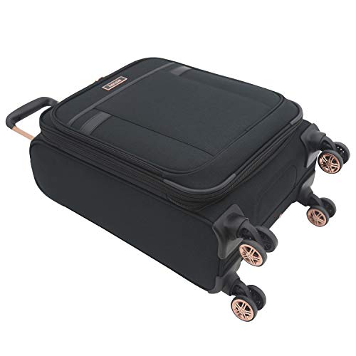 Kensie KN-A6203-001 Hudson Softside Spinner Luggage, Black With Rose Gold, 3-Piece Set thumb #6
