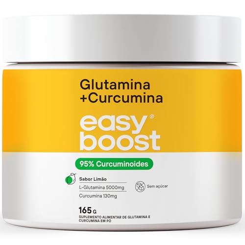 Glutamina + Curcumina Easy Boost 95% Curcuminoides 165g Sabor Lim...