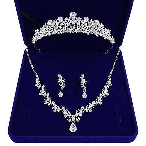 Ensemble de bijoux de mariée Ladiehair parure couronne feuille de cristal pour mariage