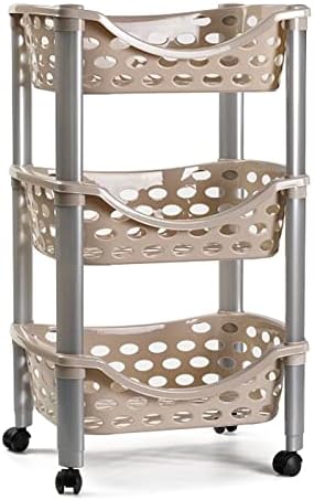 ACAN Tradineur - Carrito verdulero de plástico con 3 Niveles y Ru...