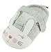 Glamour Girlz Sandalias de algodón con correa para el primer caminante para bebé y niña, diseño de conejo (gris y blanco, 6-9 meses 13)