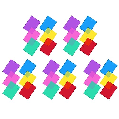 rieder Paquete de 30 Películas de Color Gel, Película de Color Transparente, Resistente Al para Lámparas, Filtro de Color (30 x 21 cm)