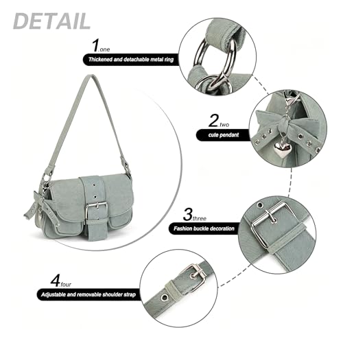 Image of Denim Crossbody Bags for Women,Blue Jean Hobo Shoulder Bag,Denim Messenger Bag