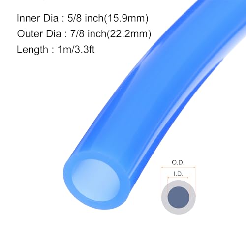 Image of 1m(3.3ft) 16mm(5 /8 inch) ID x 22.2mm(7 /8 inch) OD Silicone Tubing Blue Industrial Plastic Tubing Pure Silicone Hoses for Pump Siphoning Draining Irrigation Brewing