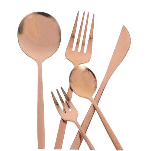 Ménagère or rose en acier inoxydable SOLUSTRE pour une table chic