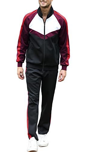 Men's Tracksuits Set 2 Piece Athletic Full Zip Track Suits Workout Jogging Sweatsuit Sets for Men