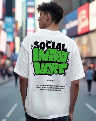Image of Bewakoof Men's 100% Cotton Printed Oversized Fit Round Neck T-Shirt