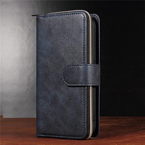 Étui portefeuille en cuir bleu pour Huawei P40 Lite E et Y7P avec rabat