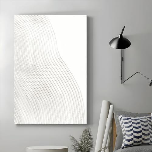 Texture et lignes douces art mural sur toile de qualité supérieure pour décoration épurée
