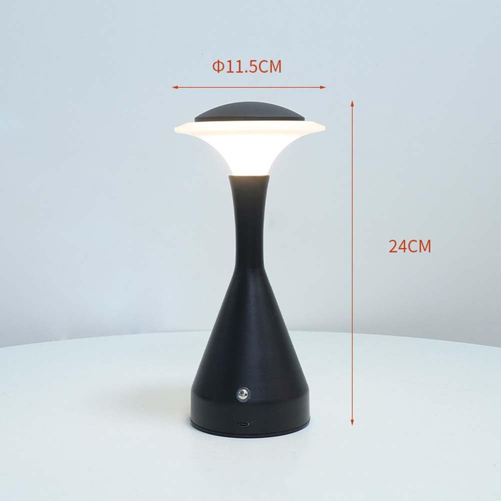 Lampka nocna Drewniany Grzyb Lampa Stołowa Ładowalna Latarka Stołowa z Dotykiem Ściemnialna Grzyb Lampa Akrylowa Bezprzewodowa Ładowalna Lampka USB, Dekoracyjna Noc, NOI
