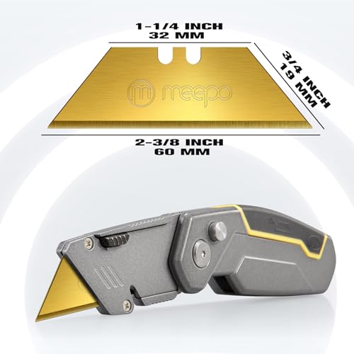 image for M MEEPO 100-Pack Utility Knife Blades, Titanium Fully Plated, Durable 