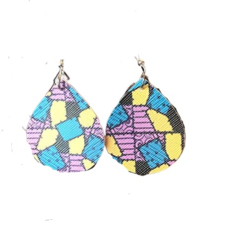 Jack Skellington Inspired Halloween Leather Earrings/Paper