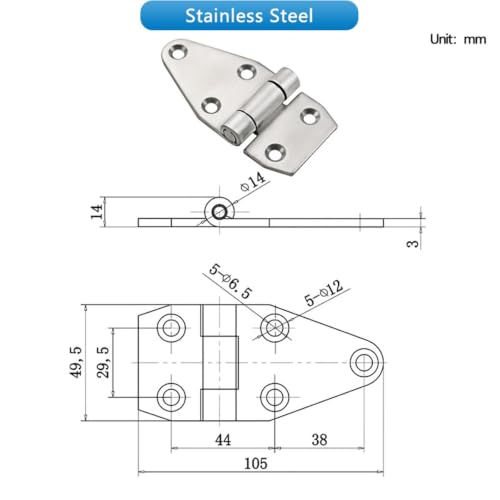 Armoire réfrigérée fixe charnière acier inoxydable SUS304 lot de 4 - 3