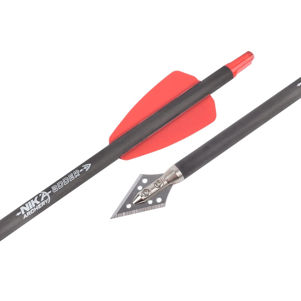 NIKA ARCHERY Armbrust Pfeile 7,5" Bolzen für Ek Archery Adder Cobra System mit 2" Flügeln für Zielbogenschießen Schießen