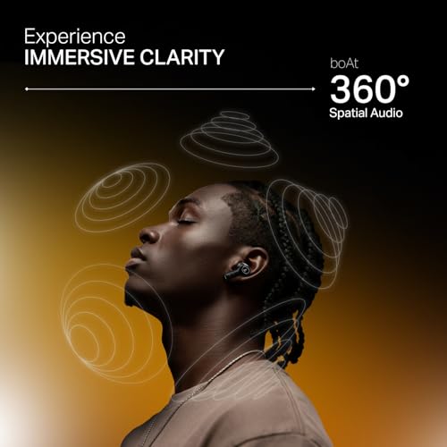 boAt New Launch Nirvana Crystl, Transparent Case,Spatial Audio, ANC(~32dB), 100Hrs Battery,4Mics ENx, Dual Pair,App Support, Bluetooth Earbuds, TWS Ear Buds Wireless Earphones with mic (Yellow Pop)