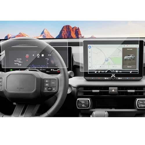 SXCY 2PCS for 2026 Toyota RAV4 [GPS+Dash] Screen Protector [Basic 10.5 Inch, Not for XSE/Limited] for 2026 Toyota RAV4 Accessories Navigation Infotainment Display Touch Screen Protector (9H Tempered Glass)