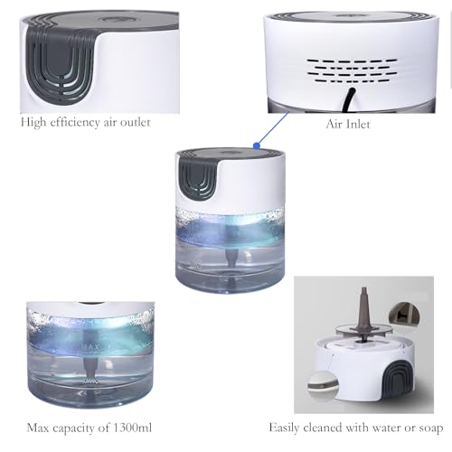 Purificador de aire con base de agua 1300ml y luz nocturna LED miniatura 5