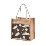 OWFKAY Canvas-Tragetasche für Damen, Strandtasche, Jute, Strandtasche, Einkaufstasche, Reisen, Schwimmen, Fitnessstudio, 24,9 x 24,9 cm, Baseball-Ausrüstung, Baseball-Ausrüstung, 9.8x9.8in