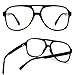 JOVAKIT Aviator Non-prescription Glasses for Women Men Pilot Frame Clear Lens Eyeglasses Fashion Square Frame Glasses (Black)