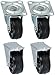 Price comparison product image com-four® 4 small wheels to screw on/furniture swivel castors 2x with and 2x without swivel bearings, transport rollers with swivel bearing (04 pieces - 30mm 80kg without brake)