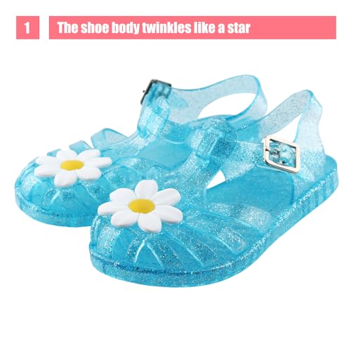 Amtidy Jelly Shoes for Girls, Snow Queen Princess Birthday Sandals for Little Girls, Frozen Inspired Party Cosplay Costumes Dress Flats2