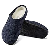  BIRKENSTOCK Zermatt Rivet 1017535 Dark Blue (blau) - Hausschuh mit Stoff oder Filz - Haus - hüttenschuhe Herren Hausschuhe, Blau