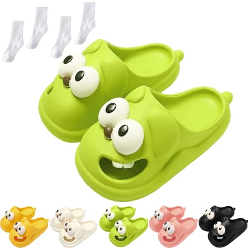 Solemates Slides, Solemate Kissing Slippers For Couples, 3D Big Eye Dog Funny Cartoon Package Head Warm Soft Shoes