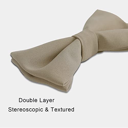 Kajeer Classic Pre-Tied Mens Bow Ties Formal Adjustable Solid Tuxedo Bowtie For For Adults & Children(Khaki, S - (0-5 Years,Babies,Toddles)) #TOP3