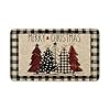 Artoid Mode Watercolor Buffalo Plaid Christmas Trees Welcome Decorative Doormat Seasonal Winter Low Profile Rug Switch Mat for Indoor Outdoor 17×29 Inch