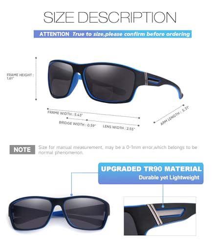 Skyoak 2 Pack Upgraded Unbreakable Bifocal Reading Sunglasses Men Tr90 Frame Wrap Around Design Glasses Uv400 Protection Outdoor Sun Reader Sports/Driving thumb #4
