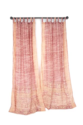 Light-Filtering Sari Colorful Curtains – Boho Curtains, Bed Canopy Panel,