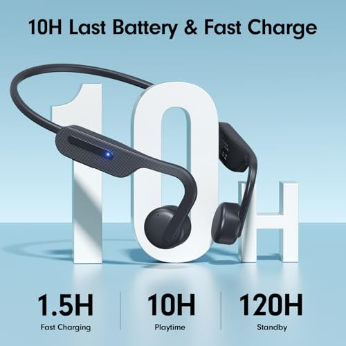 Image of Bone Conduction Headphones, Open Ear Headphones, Superior Sound Wireless Bluetooth Running Headphones 10H Playtime, Comfortable Fit Waterproof for Music, Workouts, Travel