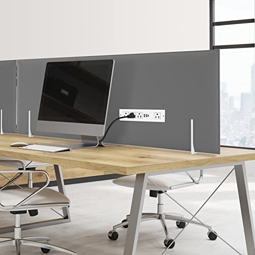 White Type-C Recessed Power Socket, 20W Pd Fast Charging Usb-C Qc3.0 3A Usb-A Power Strip, Plug In 4 Outlets & 2 Usb-A Ports &1 Usb-C Port,Connect Flat Plug 6.5Ft Extension Cord #TOP5