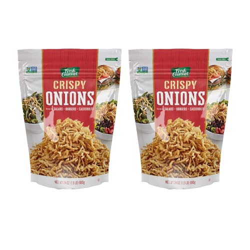 Image of Fresh Gourmet Crispy Onions Snack and Salad Topper, 24 Ounce (Pack of 2)