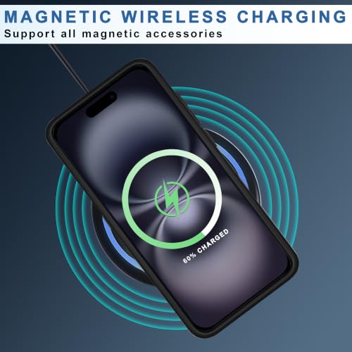 Image of CEDO Magnetic Cover for iPhone 17 | Compatible with MagSafe Wireless Charging | Matte Black Case Designed with Magnetic Lock Shockproof Edge Protection Backcover (Translucent Black)
