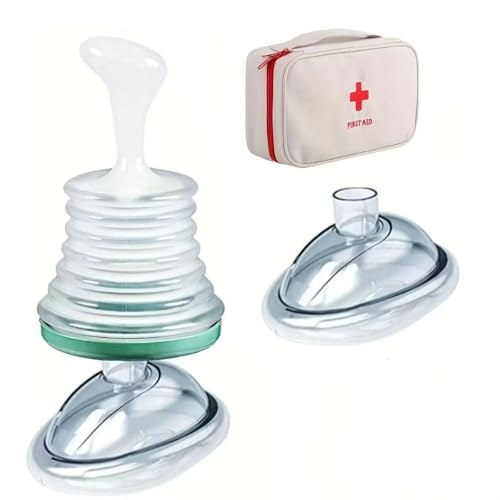 Hrzisda ポータブル吸引窒息防止救助装置 窒息救助装置ホームキット、子供と大人用のポータブル気道吸引救助装置応急処置トラベルキット ブロックされた物体を除去するための窒息緊急装置 (グリーン)