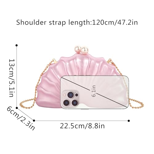Image of Women Seashell Evening Bag Purse Mermaid Chain Strap Clutch Handbag Shoulder Bag | Seashell
