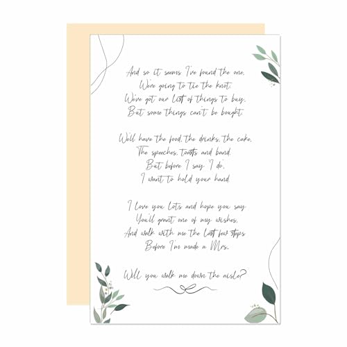 Ure Tenk Will You Walk Me Down The Aisle? Wedding Ceremony Card, Proposal Card for Dad...