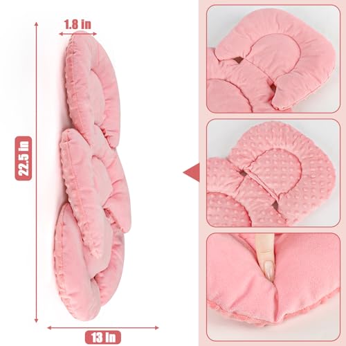 Image of GFU Infant Car Seat Insert Head and Body Support, Reversible Newborn Insert for Carseat with Strap Pads, Soft Stroller Cushion Pillow Insert for Boys and Girls, Fits for Stroller, Swing, Red