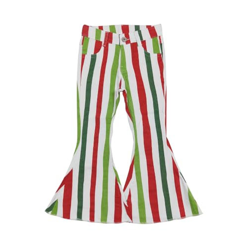 Toddler Girl Colorful Stripe Jeans Denim Bell Bottom Pants