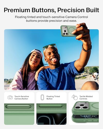 Image of Belkin Case for iPhone 17 PRO MagSafe Compatible - SheerForce Magnetic Phone Cover - Slim, Shockproof, Anti-Yellowing, Drop Protection - Sage