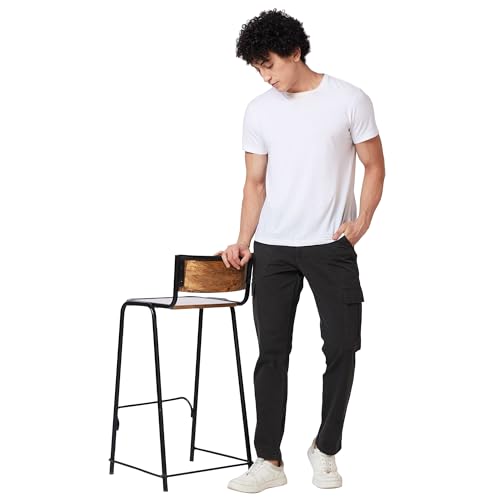 Image of Spykar Men's Regular Fit Mid Rise Pants
