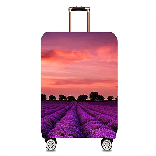 wxlmom Funda Maleta Lavanda Morada De Viaje Suave De Anti-Polvo Fundas para Maletas,3D Elástica Luggage Cover con Cremallera,Equipaje De Viaje Cubierta(M)