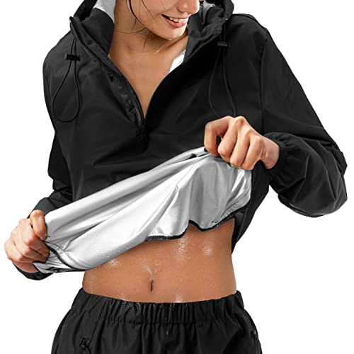 RDX Tuta Sauna Dimagrante Uomo Donna, Reach Conforme, Anti Rip Sudore Dimagranti Tute Cappuccio, Tuta per Sudare Tuta Termica Sports Boxe MMA Palestra