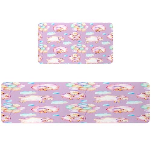 Lot de 2 tapis de cuisine mouton et nuages pour créer un cocon chaleureux