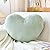 XVTRU Soft Heart Shaped Pillows, Cute Sage Green Heart Decorative Pillow, 12.9"x9.8" Heart Plush Cushion, Faux Rabbit Fur Room Decor Throw Pillow for Couch Bed Women Valentine's Day Xmas Gift